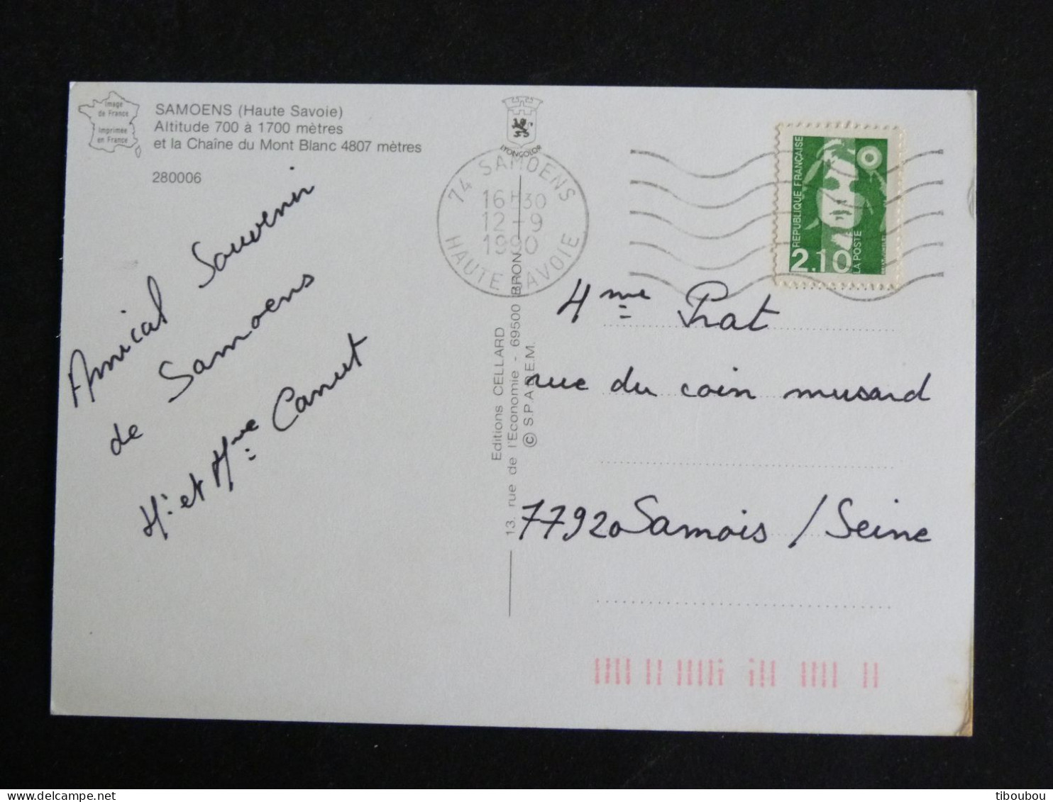 SAMOËNS - HAUTE SAVOIE - FLAMME MUETTE SUR MARIANNE BRIAT - HAUTE VALLEE DU GIFFRE PARAPENTE EQUITATION MULTIVUES - Mechanical Postmarks (Advertisement)