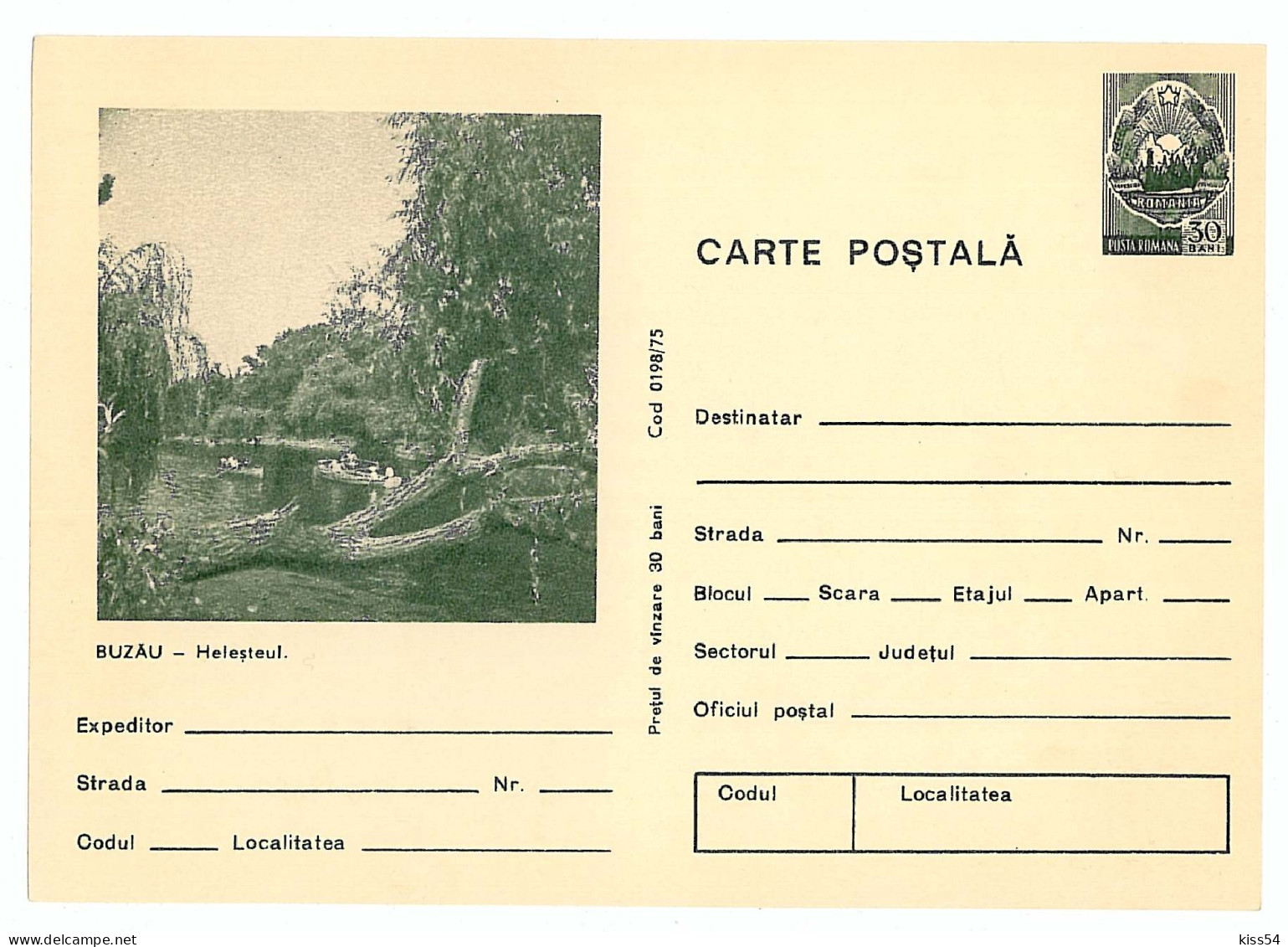 IP 75 - 198 BUZAU - Stationery - Unused - 1975 - Postal Stationery