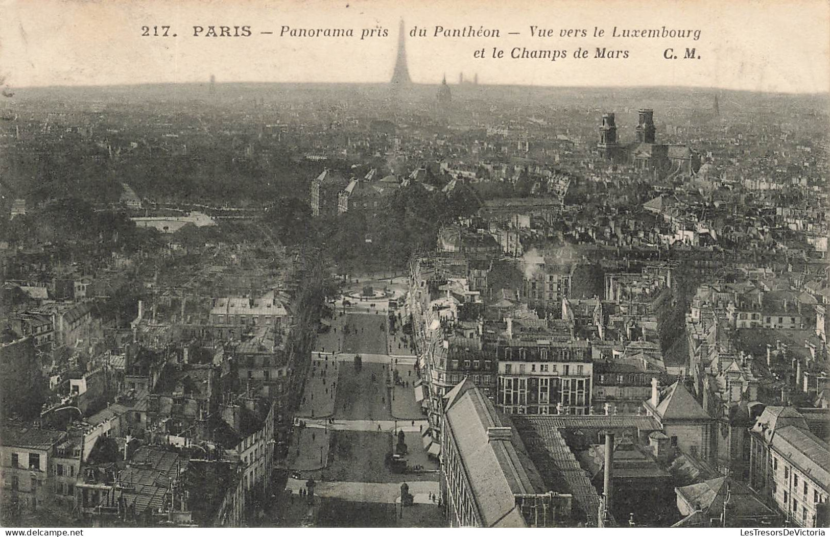 FRANCE - Paris - Panorama Pris Du Panthéon - Vue Vers Le Luxembourg Et Le Champs De Mars - C.M - Carte Postale Ancienne - Sonstige Sehenswürdigkeiten