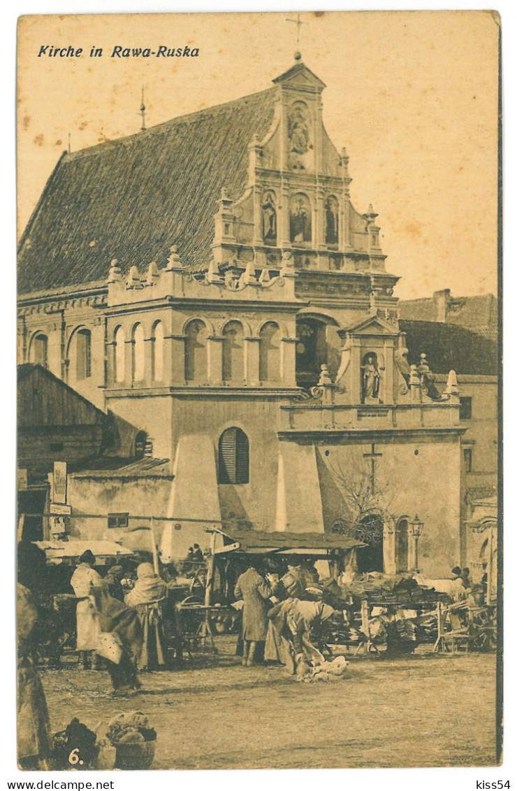 POL 7 - 16582 Error (RAWA-RUSKA), LUBLIN, St. Joseph's Church,Market, Poland - Old Postcard, CENSOR - Used - 1916 - Poland