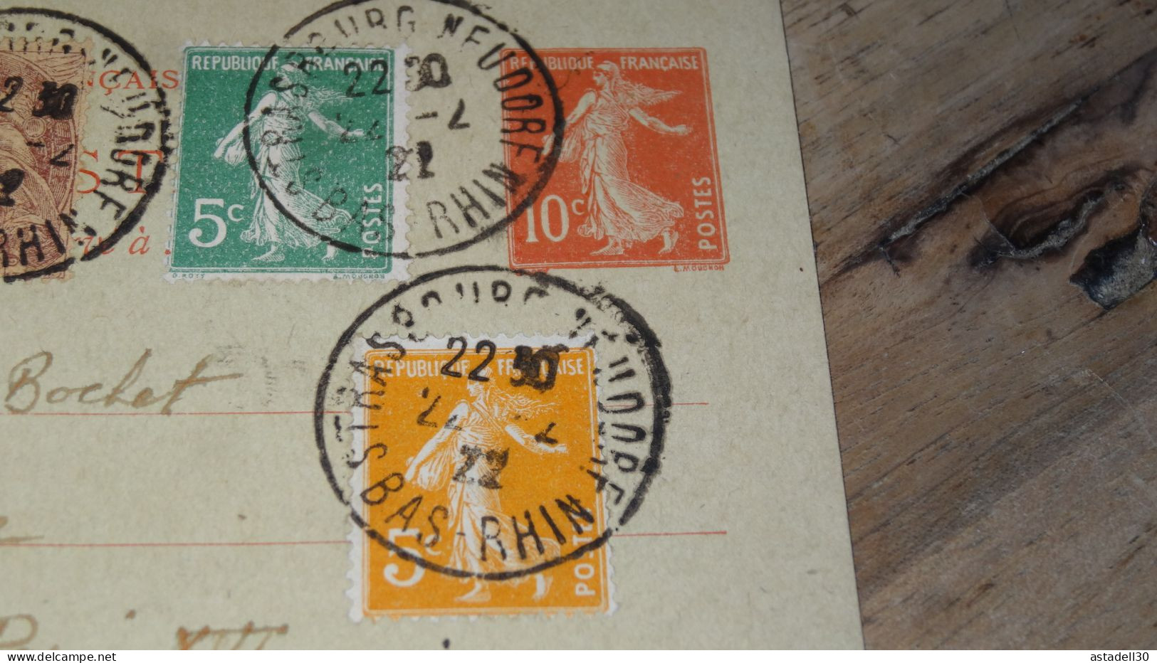 Entier Postal Avec Compléments , Strasbourg 1922 ......... ..... 240424 ....... CL-11-2 - 1921-1960: Modern Period
