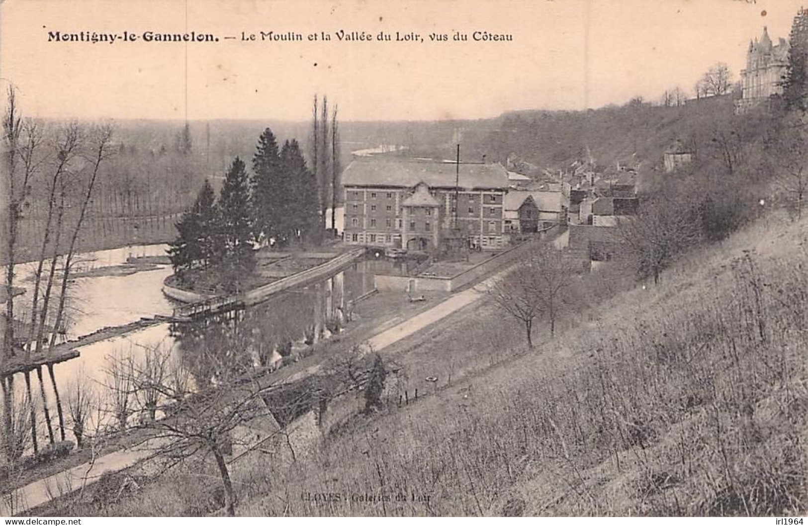 MONTIGNY LE GANNELON LE MOULIN ET LA VALLEE DU LOIR VUS DU COTEAU - Montigny-le-Gannelon