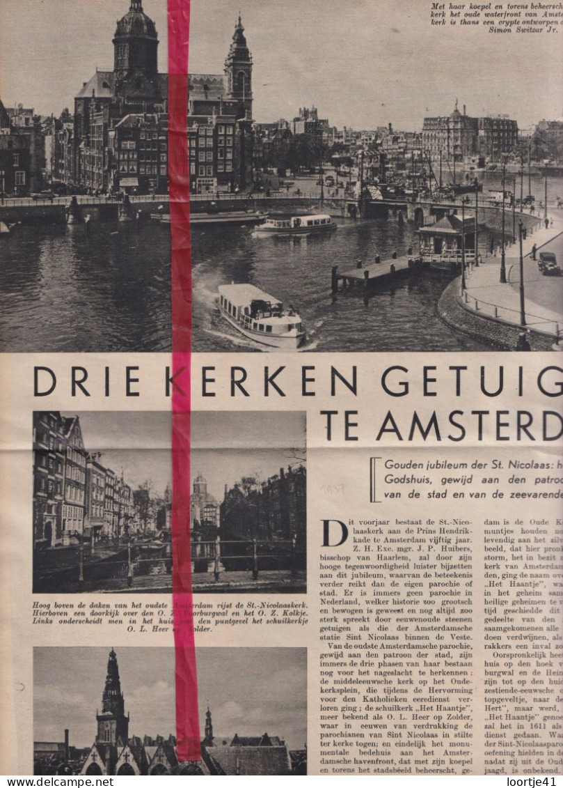 3 Kerken Te Amsterdam - Orig. Knipsel Coupure Tijdschrift Magazine - 1937 - Unclassified