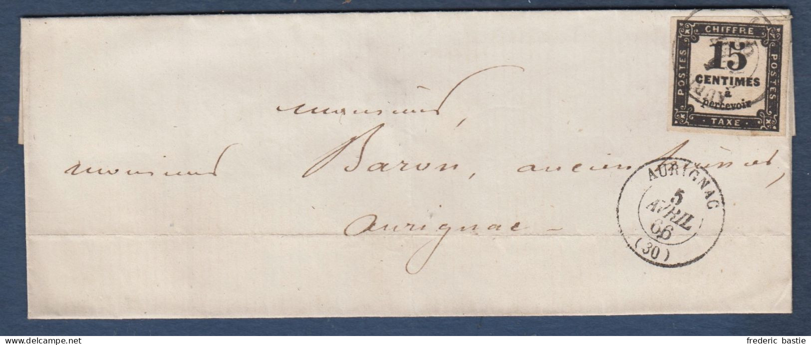 Haute Garonne - 15c Taxe N° 3 Sur Lettre Locale D' AURIGNAC - 1859-1959 Brieven & Documenten