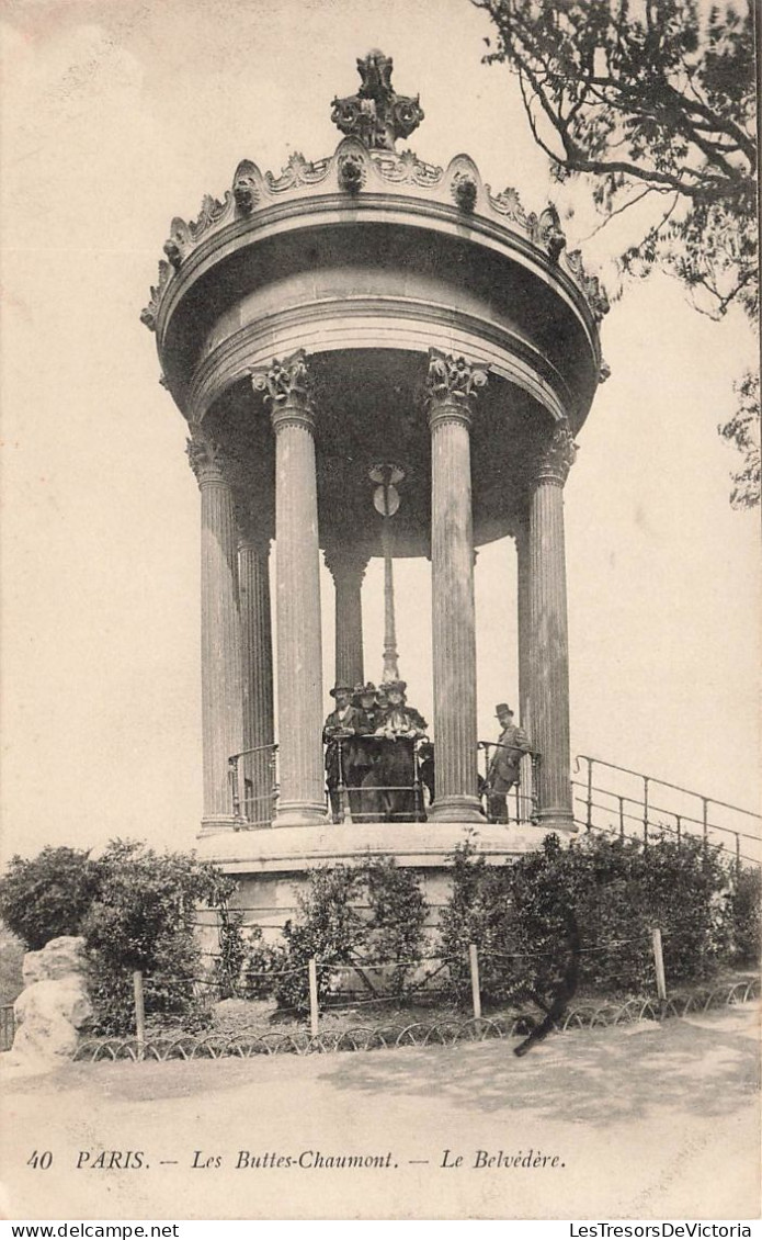 FRANCE - Paris - Les Buttes Chaumont - Le Belvédère - Animé - Carte Postale Ancienne - Autres Monuments, édifices