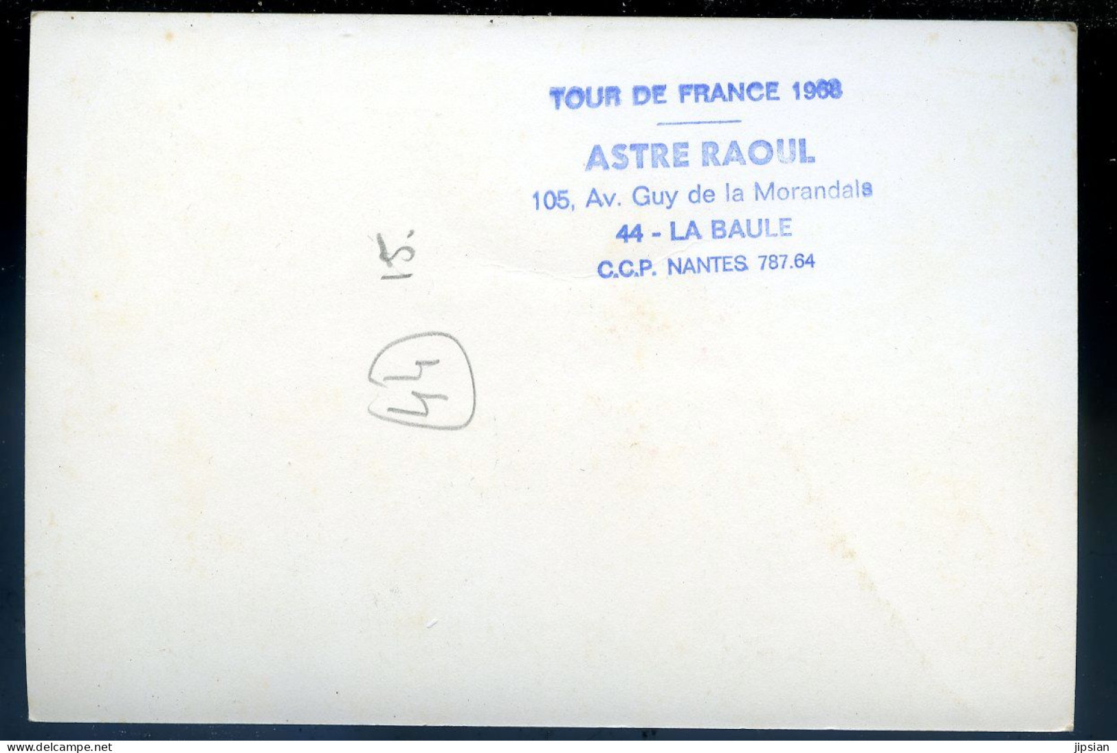 No Cpa 14,8 X 10 Cm Raoul Astre Asptt La Baule Tour De France à La Marche 1968  Avec Envoi Autographe Original MAI24-01 - La Baule-Escoublac