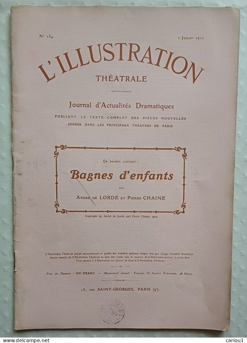 C1 Andre DE LORDE - BAGNES D ENFANTS Illustration 1910 MAISONS DE CORRECTION PORT INCLUS France - 1901-1940