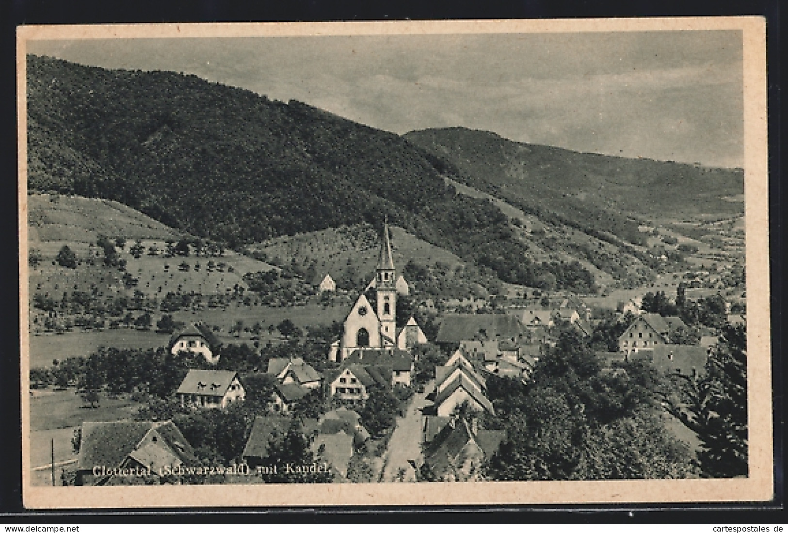 AK Glottertal /Schwarzwald, Teilansicht Mit Kirche Und Kandel  - Glottertal