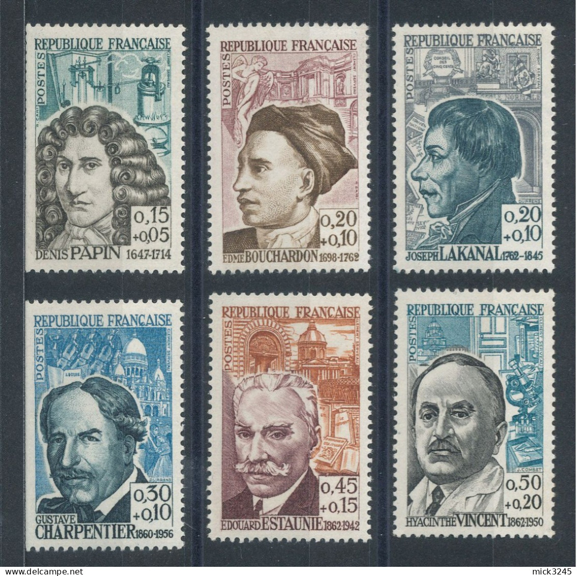 1345** à 1350** Série Des Célébrités - Unused Stamps