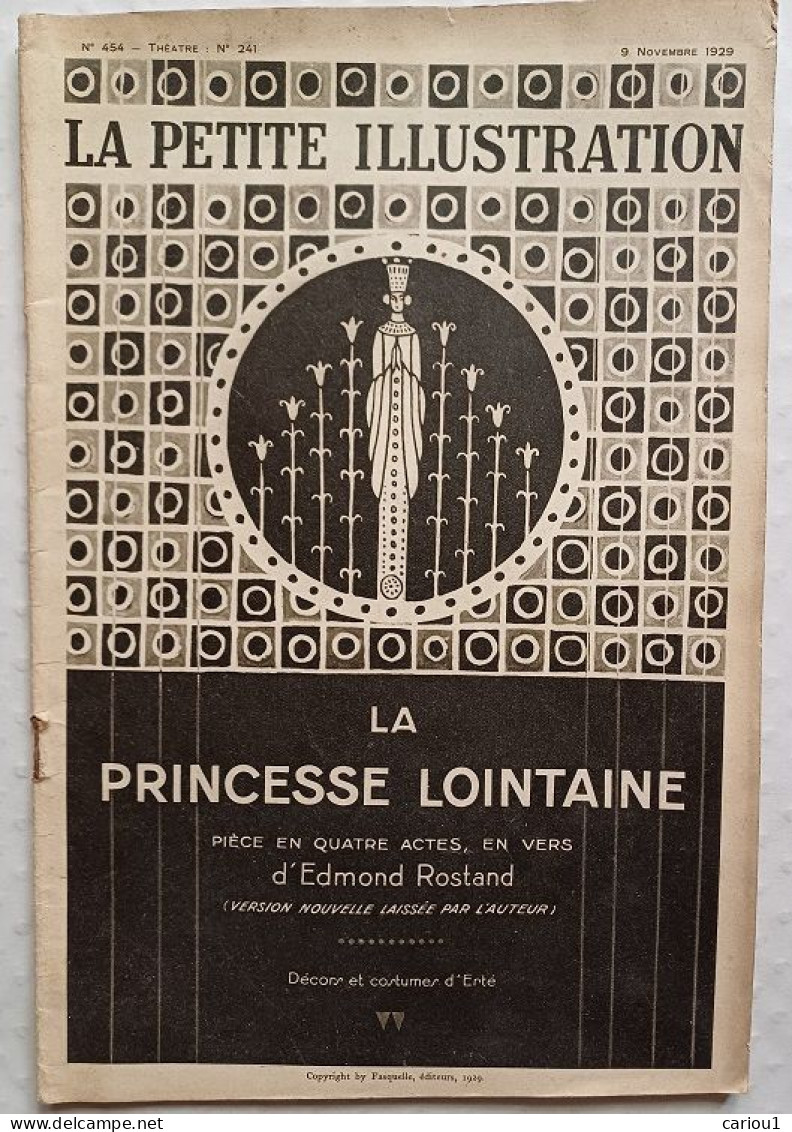 C1 ROSTAND La PRINCESSE LOINTAINE Petite Illustration 1929 ILLUSTRE Costume ERTE PORT INCLUS France - 1901-1940