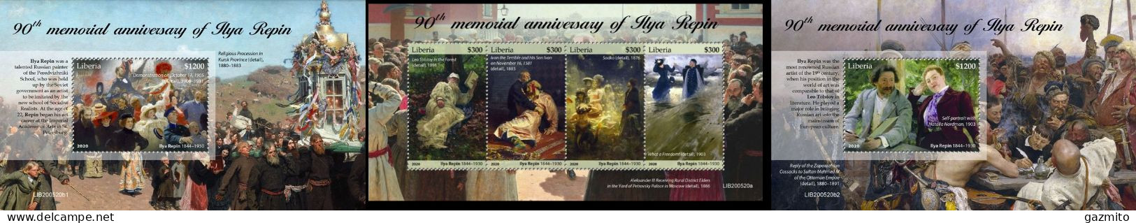 Liberia 2020, Art, I. Replin, 4val In BF+2BF - Liberia