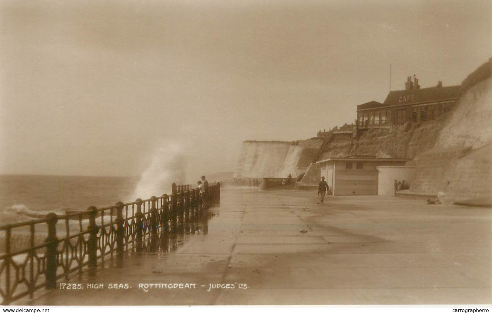 England Rottingdean Promenade & Sea Waves Judges Postcard - Andere & Zonder Classificatie