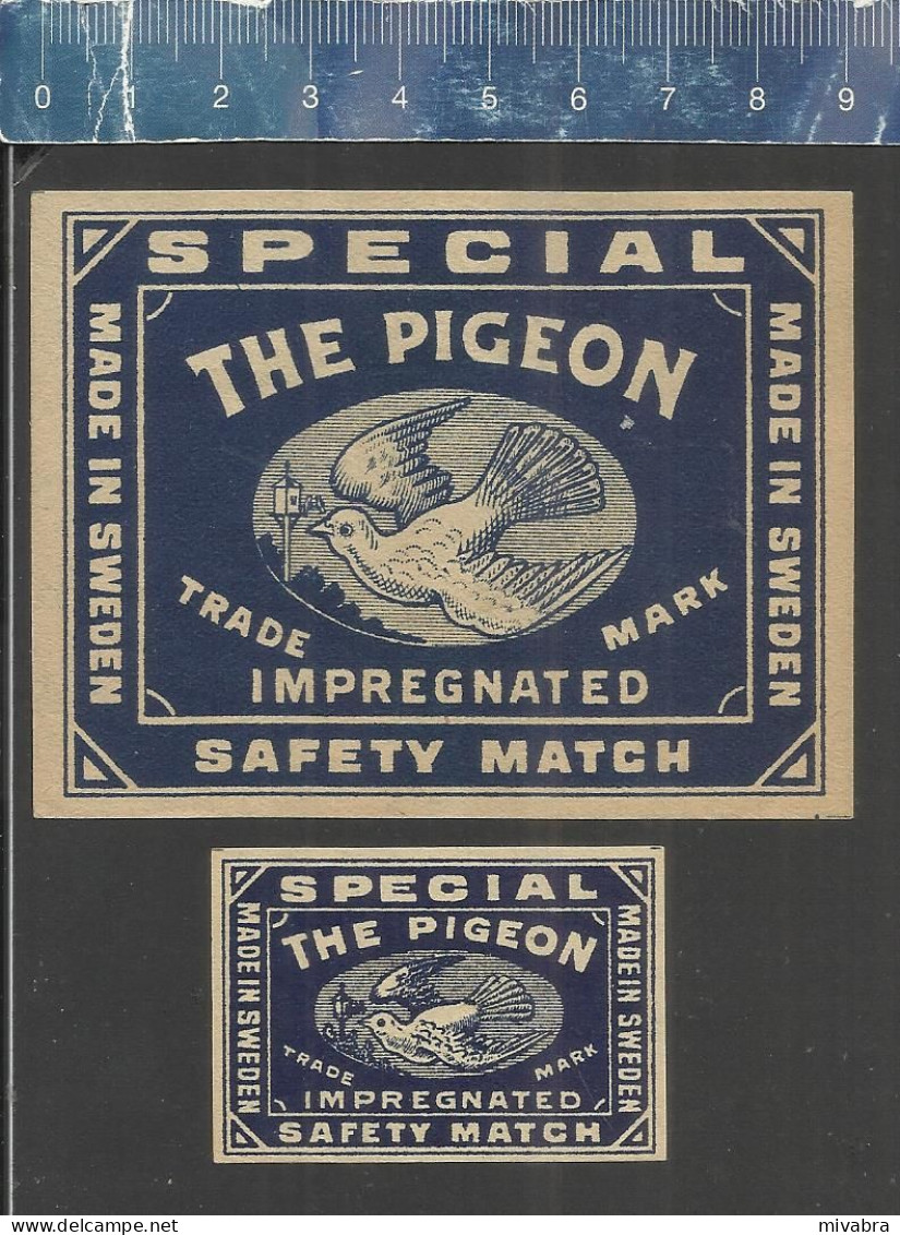 THE PIGEON SPECIAL SAFETY MATCH (PIGEONS - TAUBEN - DUIVEN PALOMA ) OLD  EXPORT MATCHBOX LABELS MADE IN SWEDEN - Matchbox Labels