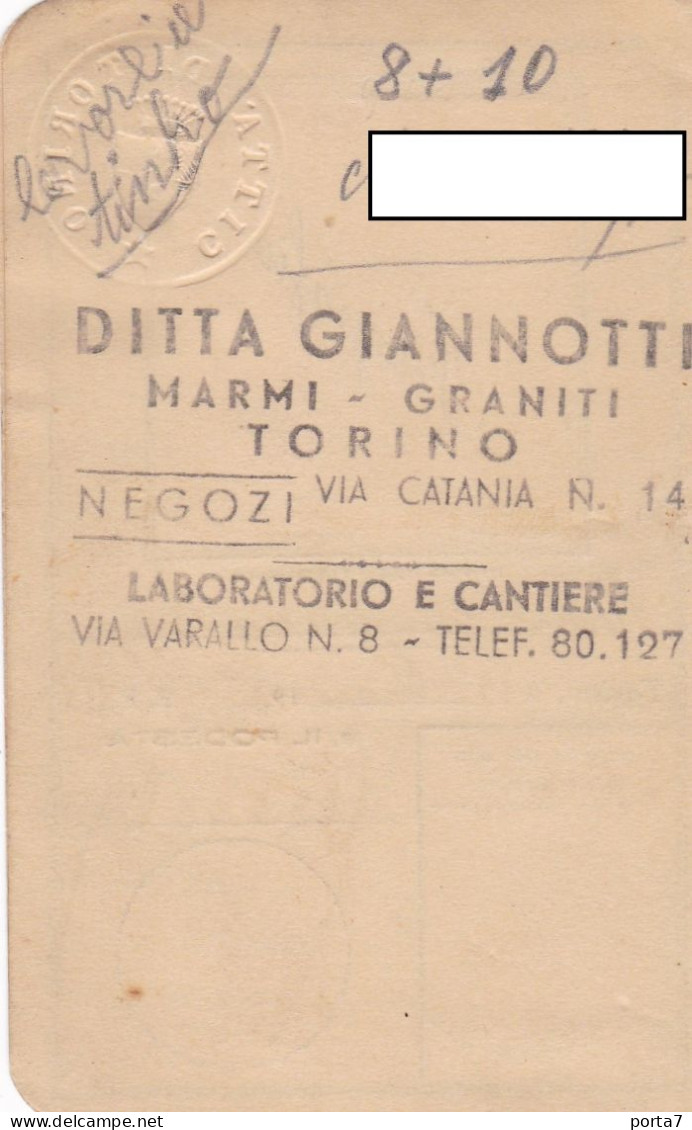 CARTA DI IDENTITA' - REGNO D'ITALIA - COMUNE DI TORINO - ANNO 1936 - XIV E.F. - ORIGINALE - Documents Historiques