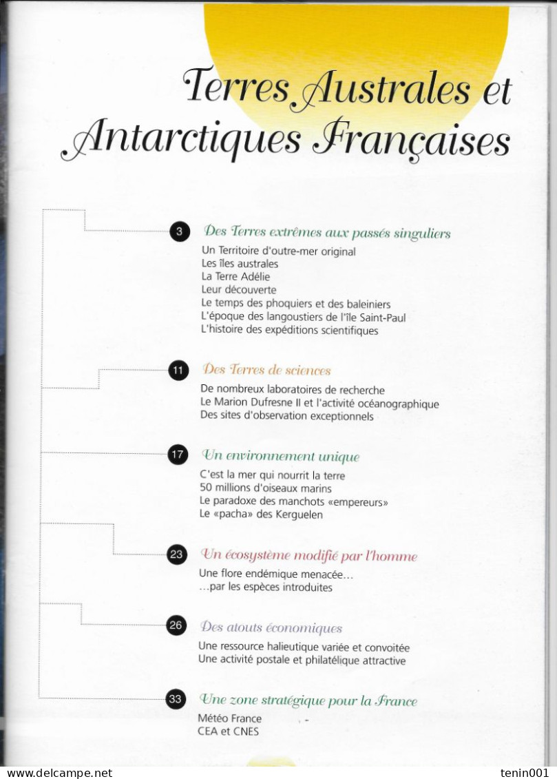 Terres Australes Françaises - Taaf - Origines - Activités - Environnement - Sommaire - Ciencia