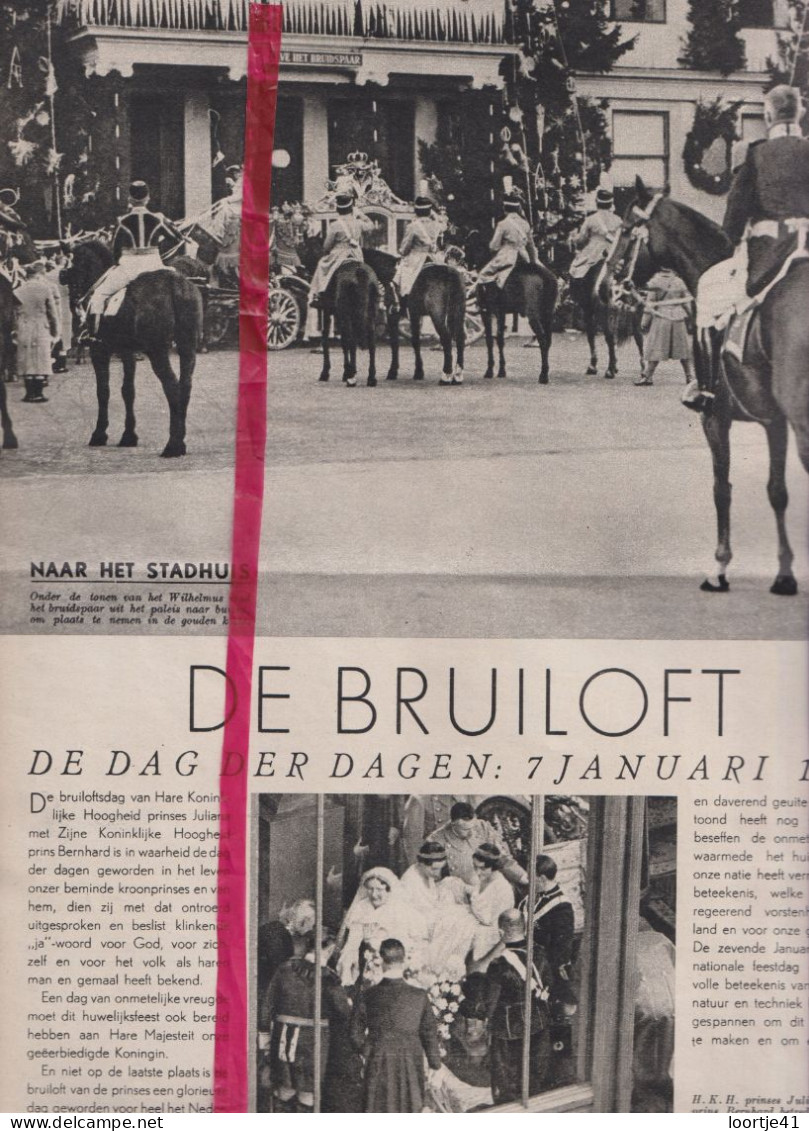 Den Haag - Huwelijk Prinses Juliana X Prins Bernhard - Orig. Knipsel Coupure Tijdschrift Magazine - 1937 - Unclassified