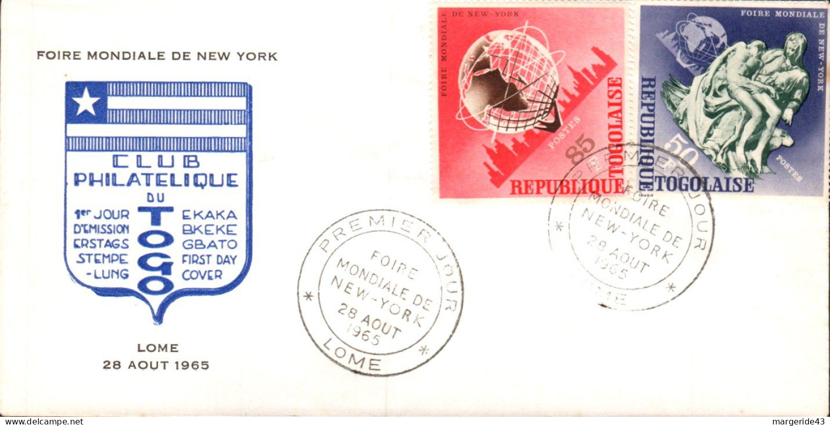 TOGO FDC 1965 FOIRE DE NEW YORK - Autres & Non Classés