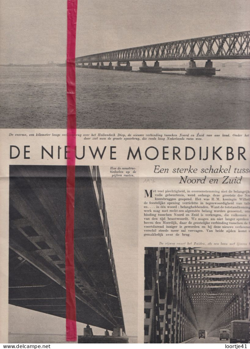 De Nieuwe Moerdijkbrug - Orig. Knipsel Coupure Tijdschrift Magazine - 1936 - Non Classés