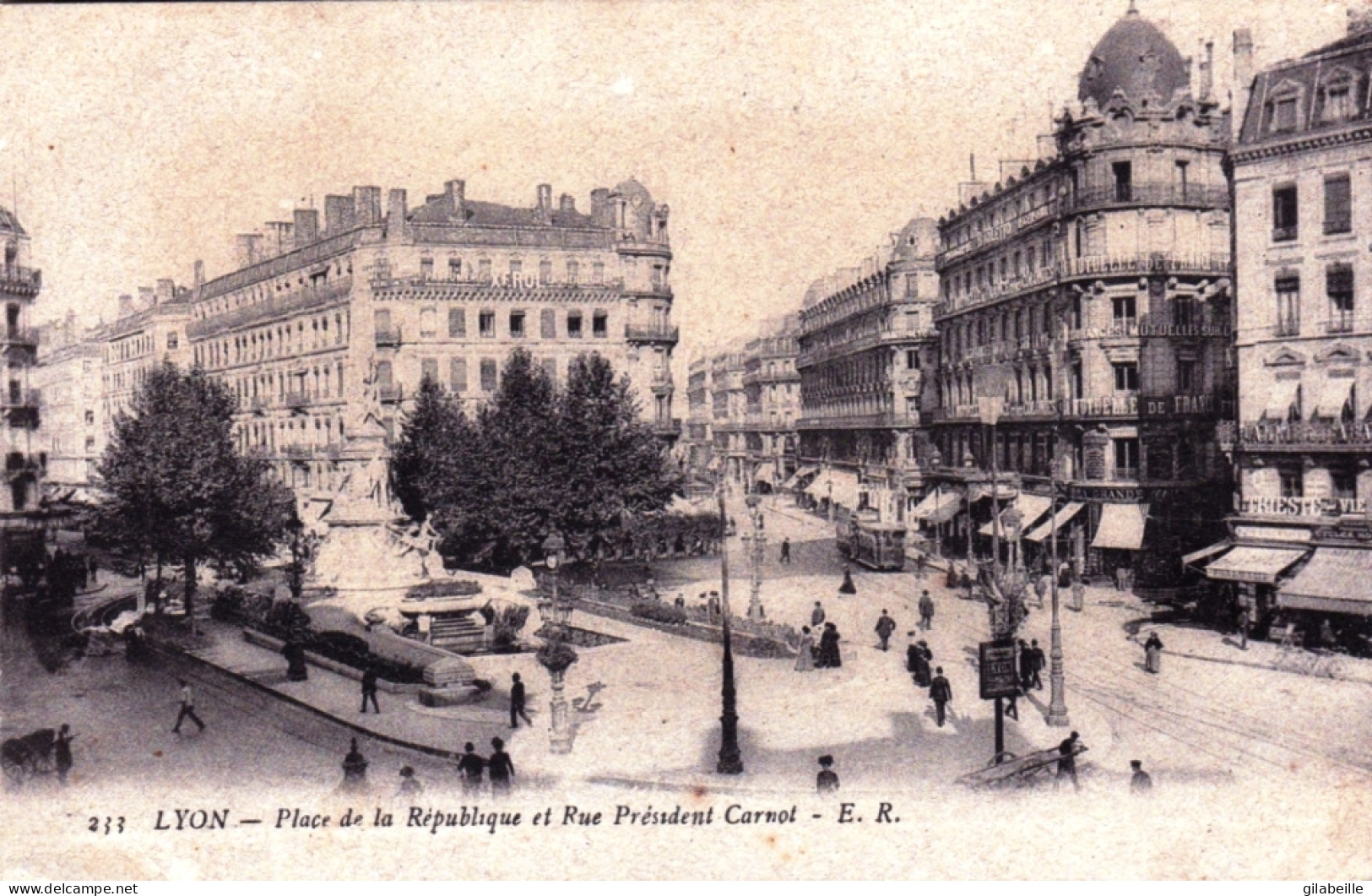 69 - LYON - Place De La Republique Et Rue President Carnot - Sonstige & Ohne Zuordnung