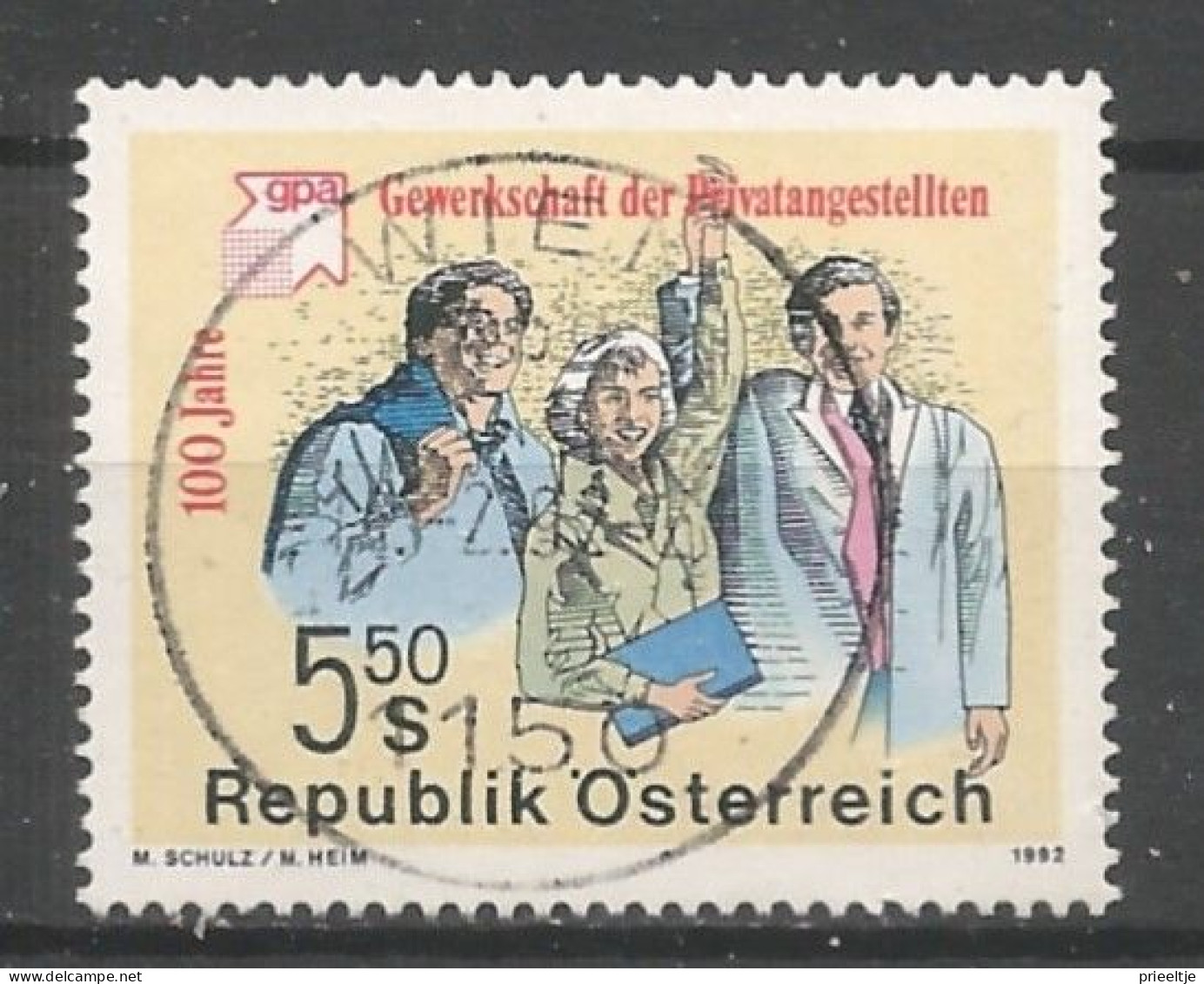 Austria - Oostenrijk 1992 GPA Centenary Y.T. 1877 (0) - Usati