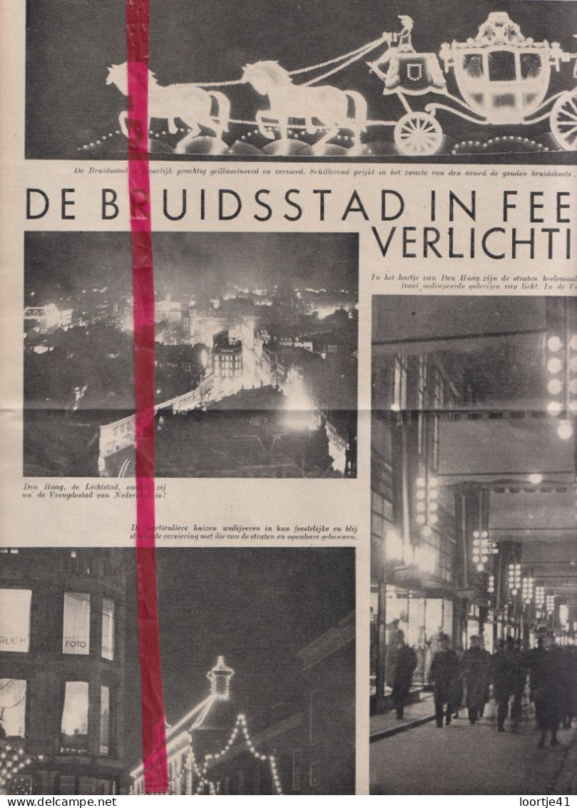 Den Haag In Feestverlichting - Orig. Knipsel Coupure Tijdschrift Magazine - 1937 - Non Classés