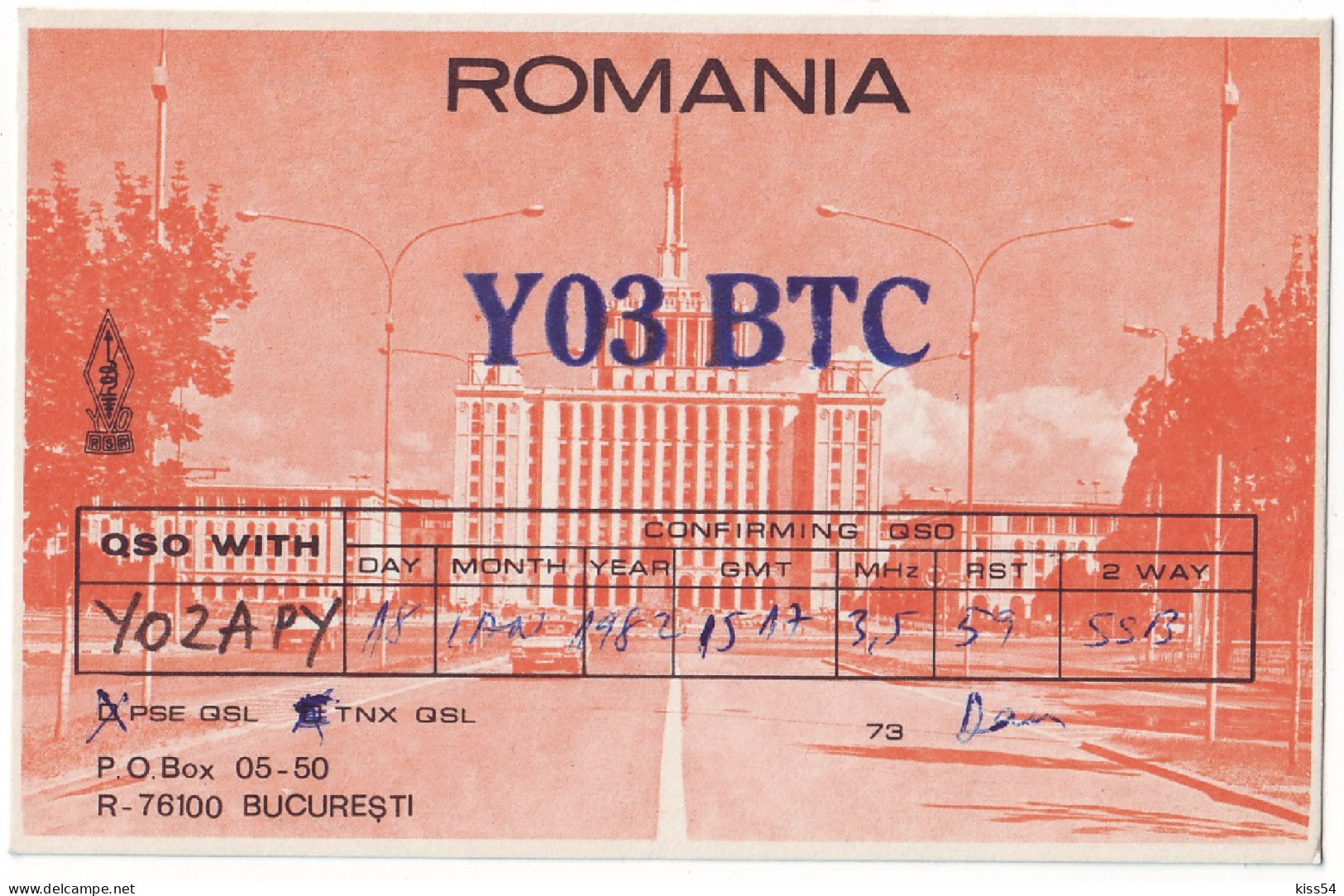 Q 41 - 181 ROMANIA - 1982 - Radio Amateur