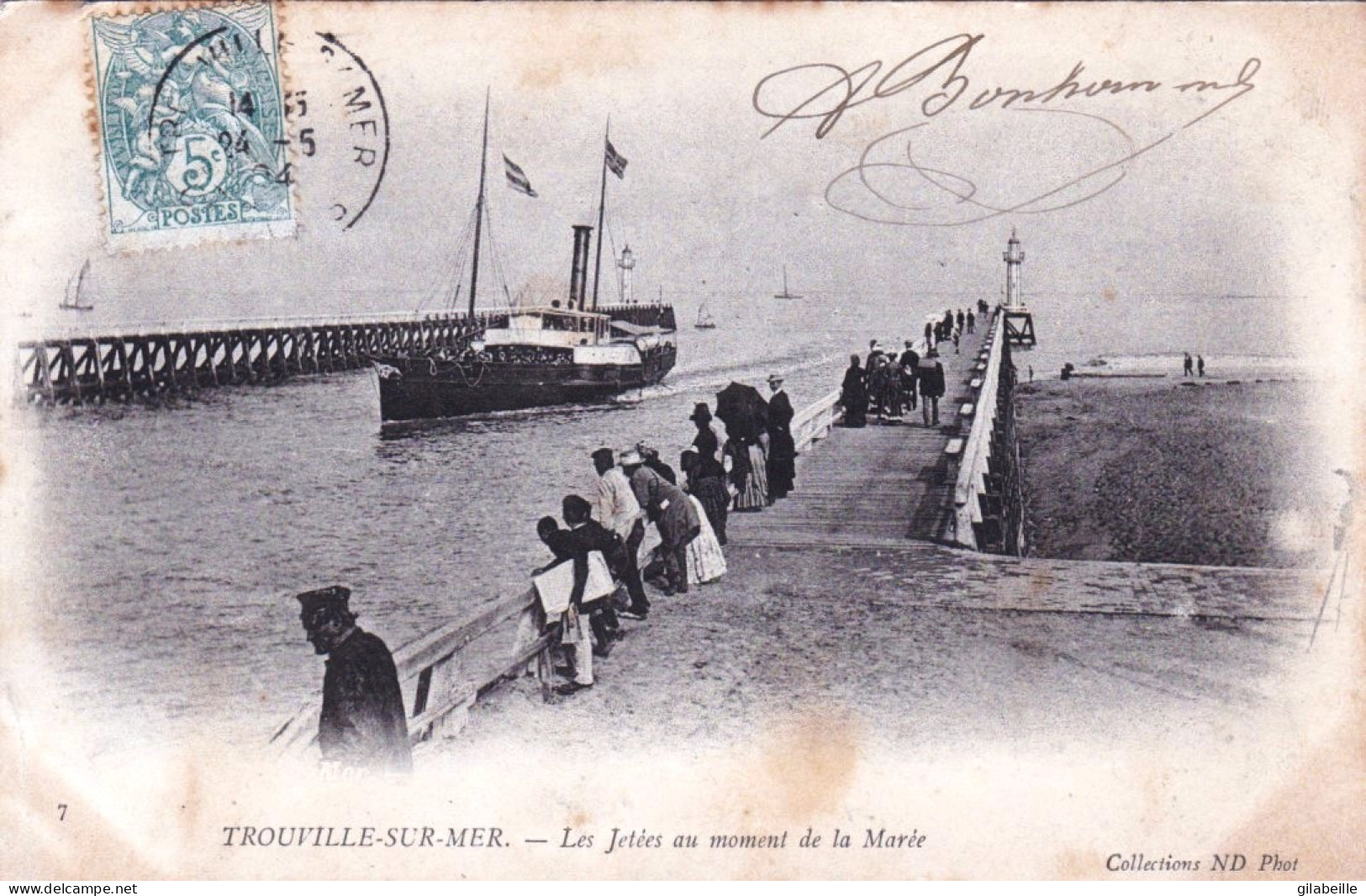 14 - Calvados -  TROUVILLE -  Les Jetées Au Moment De La Marée - Trouville