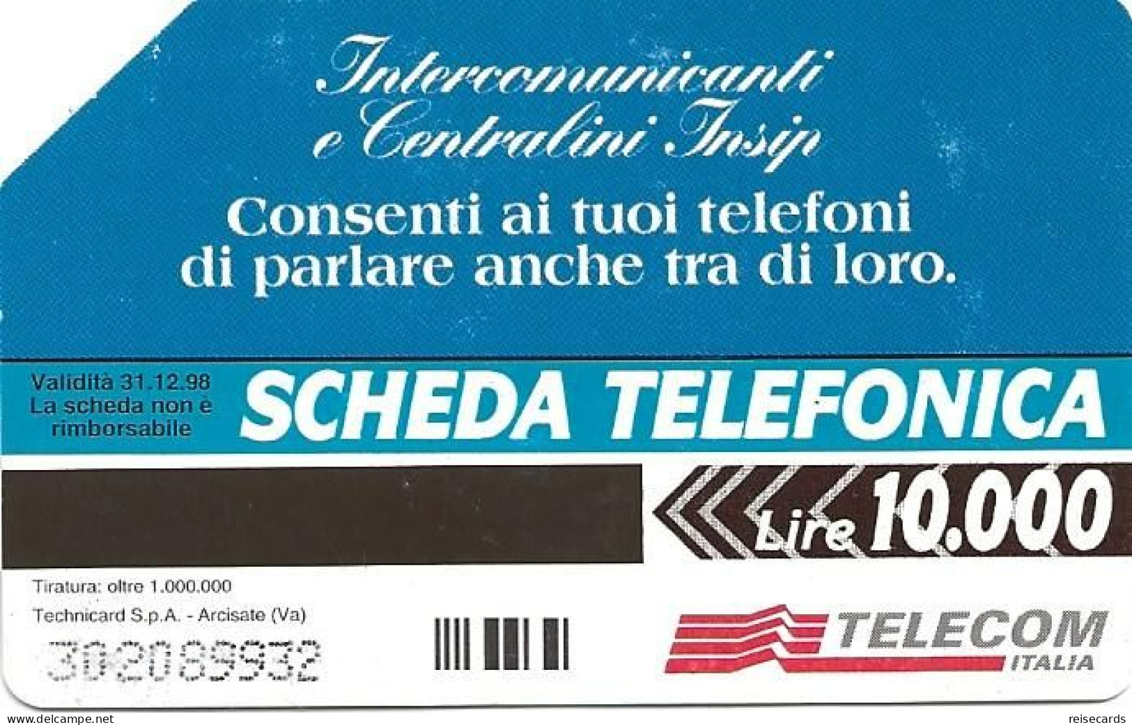 Italy: Telecom Italia - Intercomunicanti E Centralini Insip - Publiques Publicitaires
