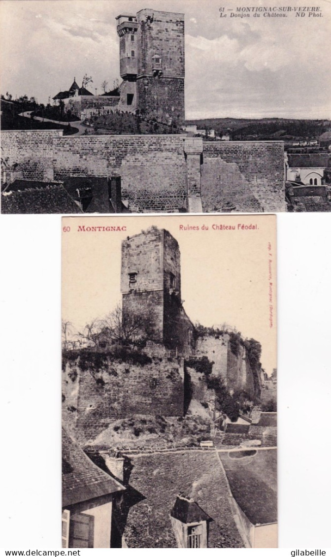 24 - MONTIGNAC  Sur VEZERE - Le Chateau - LOT 2 CARTES - Montignac-sur-Vézère