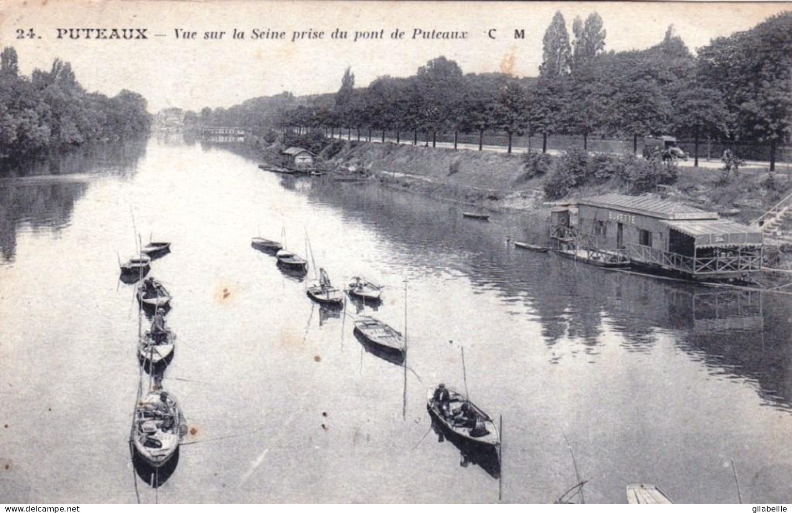 92 -  PUTEAUX -  Vue Sur La Seine Prise Du Pont De Puteaux - Buvette Flottante - Puteaux