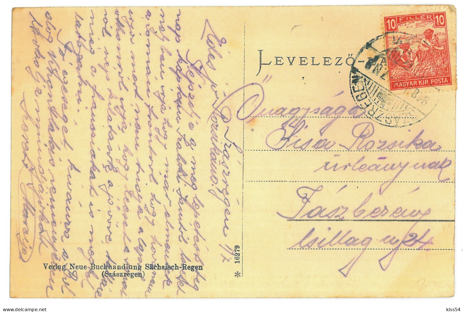 RO 83 - 24295 REGHIN, Mures, Romania - Old Postcard - Used - 1918 - Romania