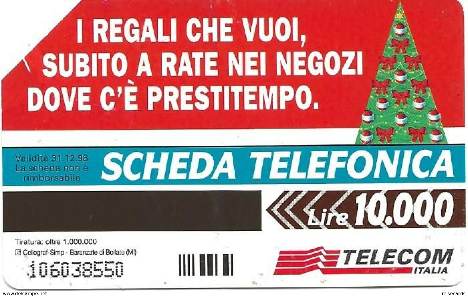 Italy: Telecom Italia - Buon Natale - Öff. Werbe-TK