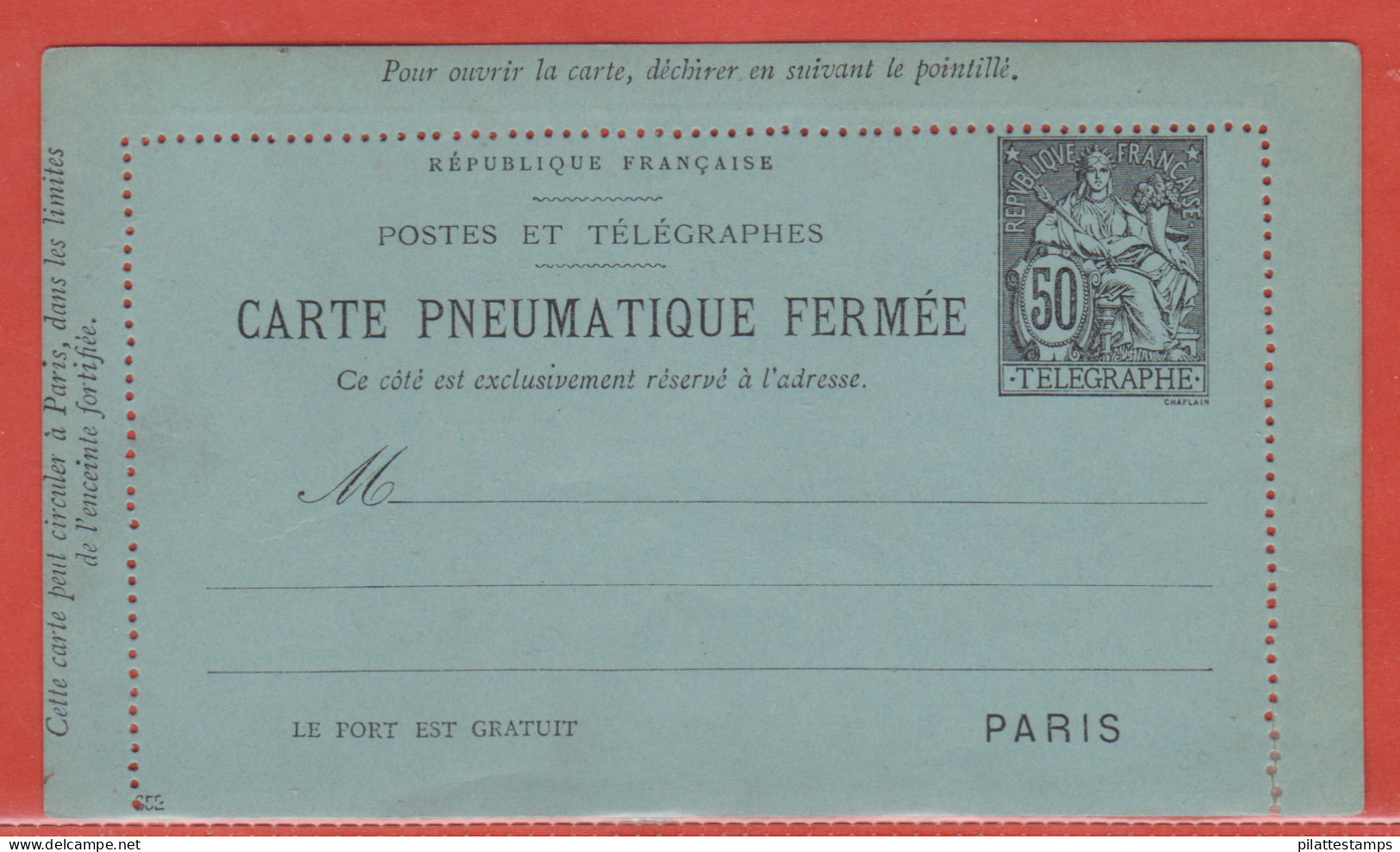 France Entier Postal 2563 CLPP Type Chaplain - Autres & Non Classés