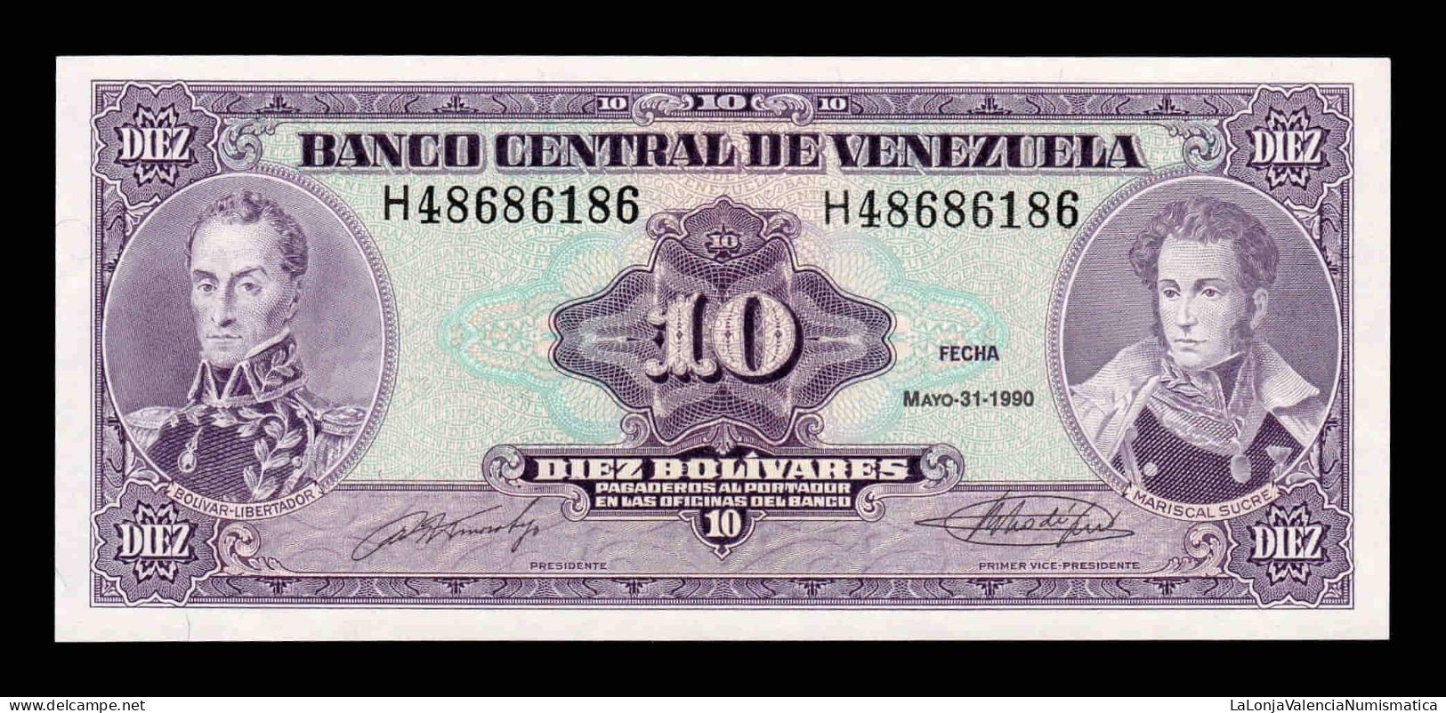 Venezuela 10 Bolívares 1990 Pick 61b Sc Unc - Venezuela