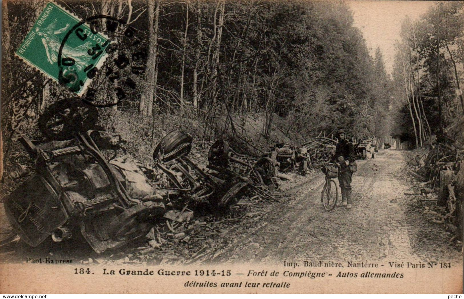 N°1362 W -cpa Forêt De Compiègne -autos Allemandes Détruites Avant Leur Retraite- - War 1914-18