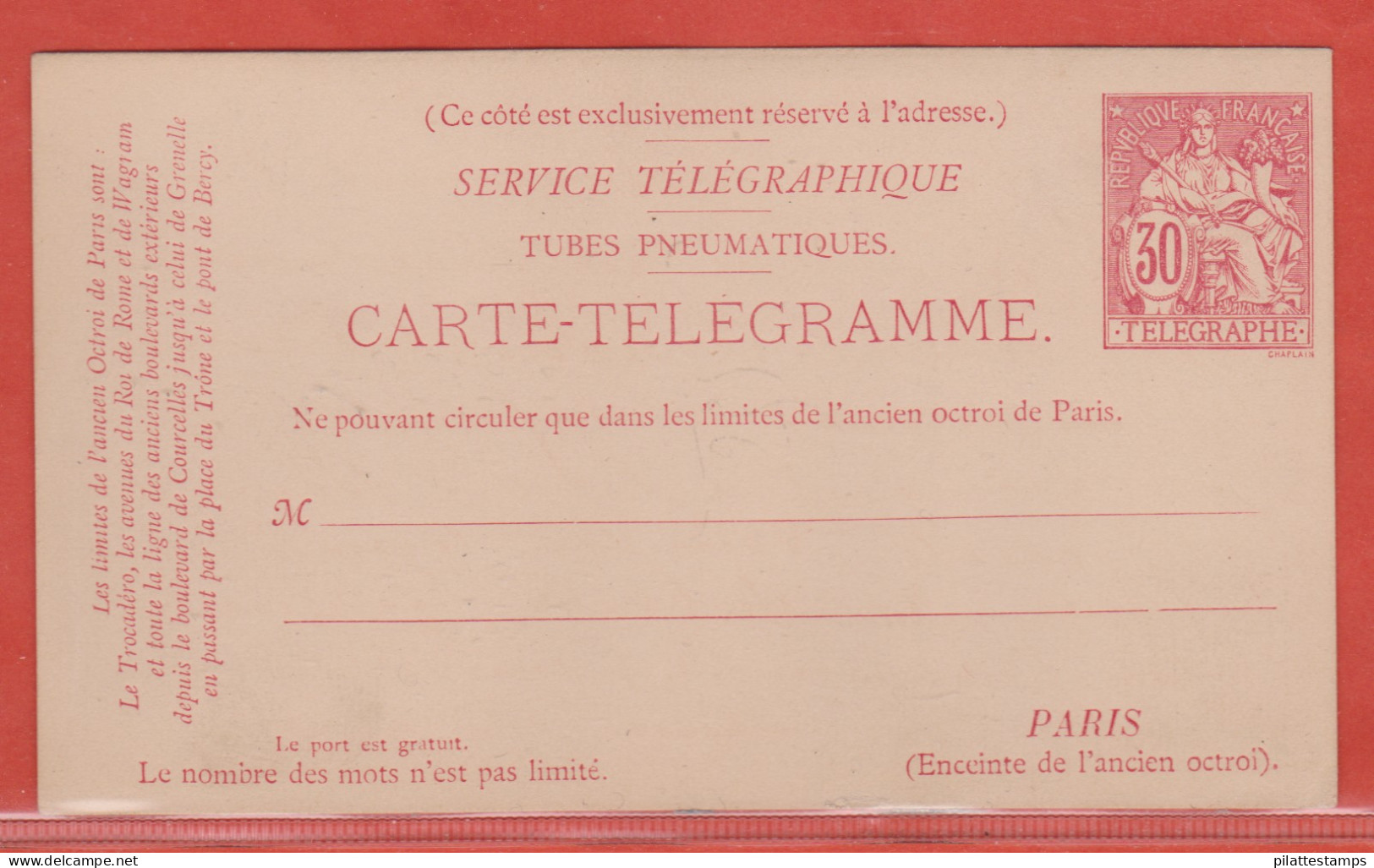 France Entier Postal 2501 CPP Type Chaplain - Autres & Non Classés
