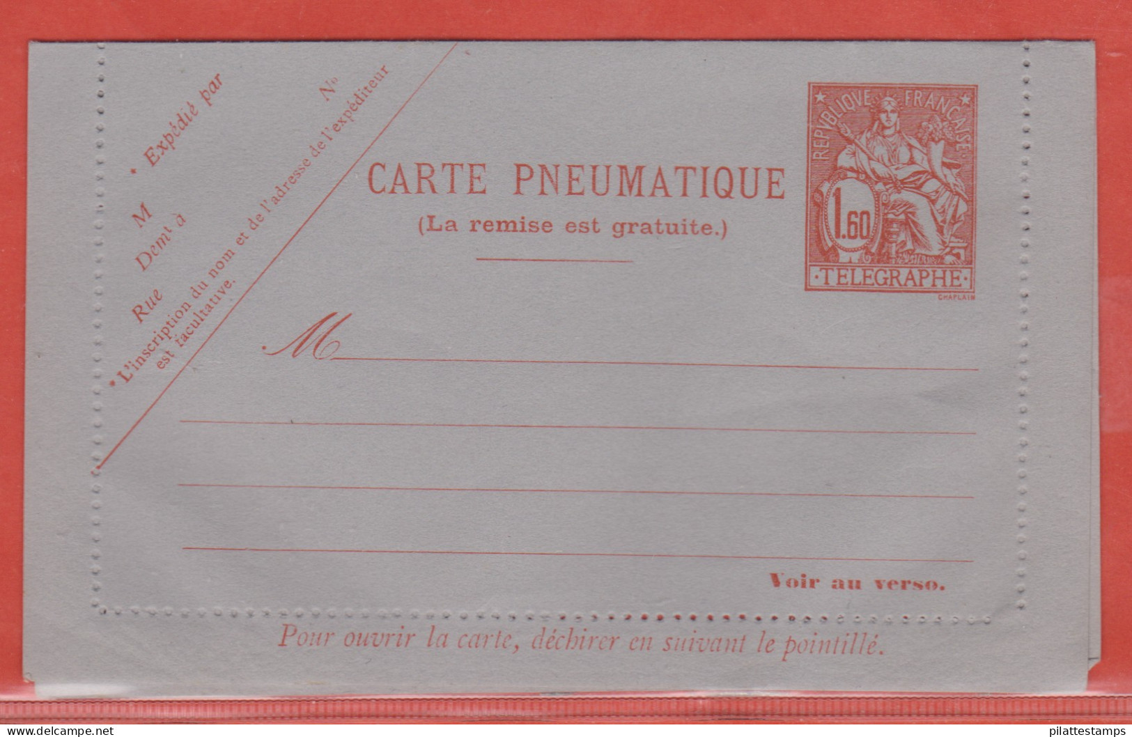 France Entier Postal 2620 CLPP Type Chaplain - Autres & Non Classés