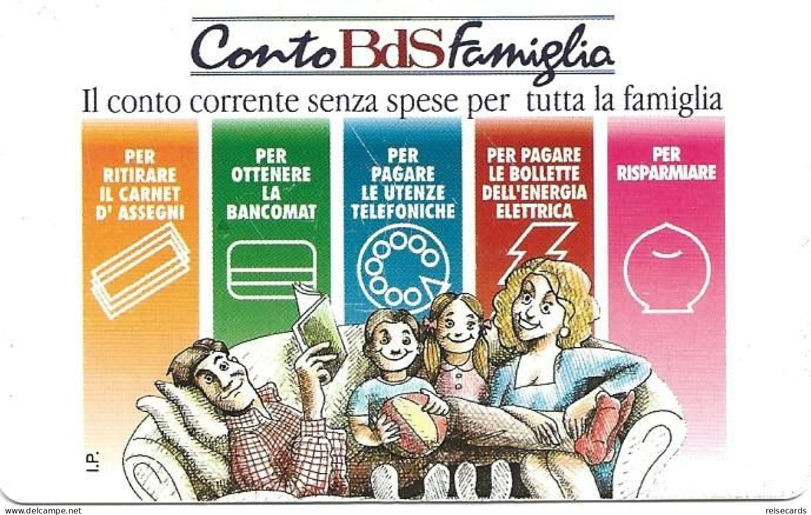 Italy: Telecom Italia - Conto Banca Di Sicilia Famiglia - Public Advertising