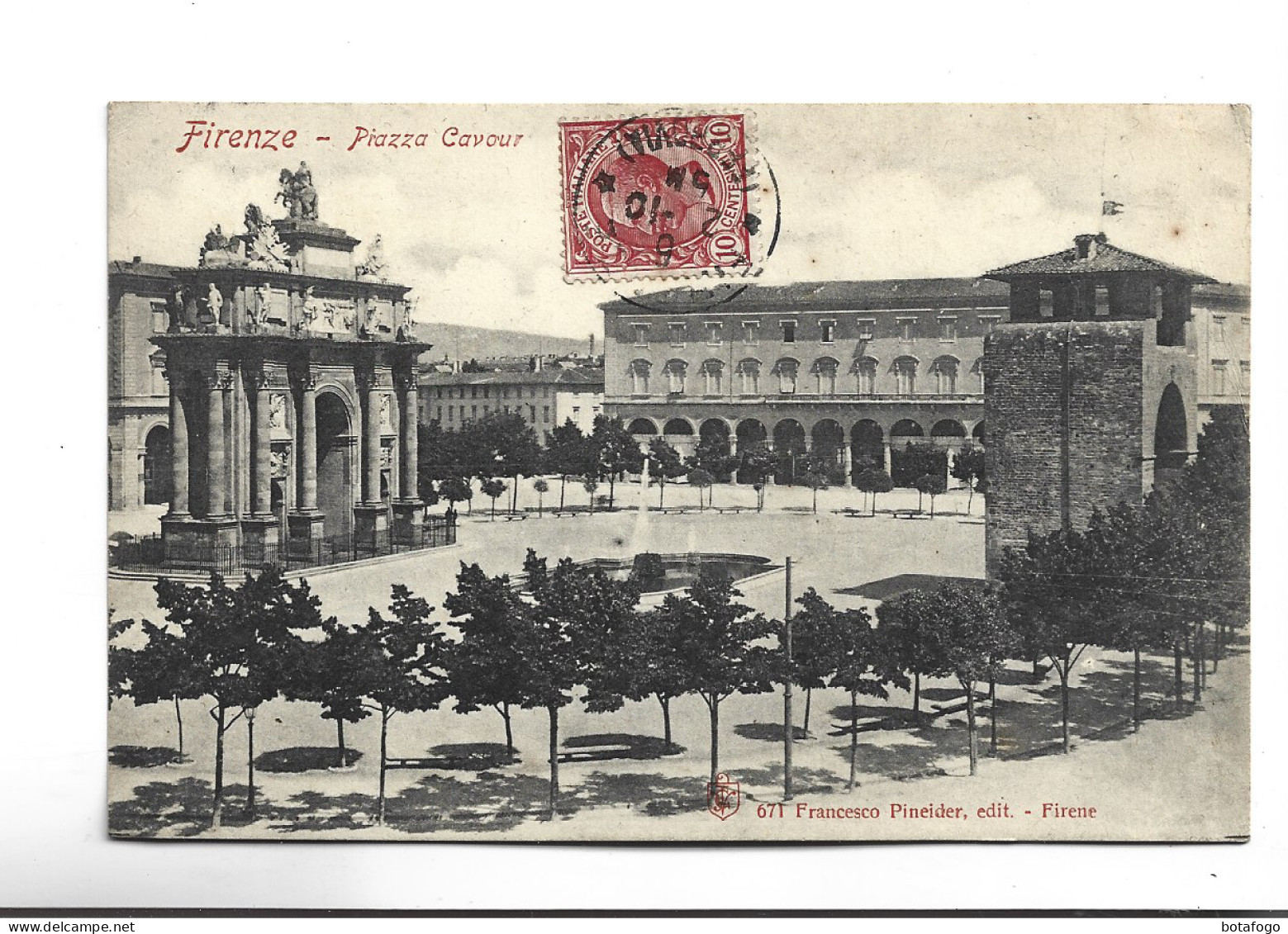 CPA FIRENZE, PIAZZA CAVOUR En 1910!  (voir Timbre) - Firenze
