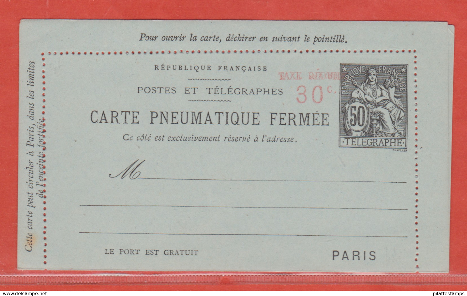 France Entier Postal 2564 CLPP Horizontal Sans Barre Type Chaplain - Other & Unclassified