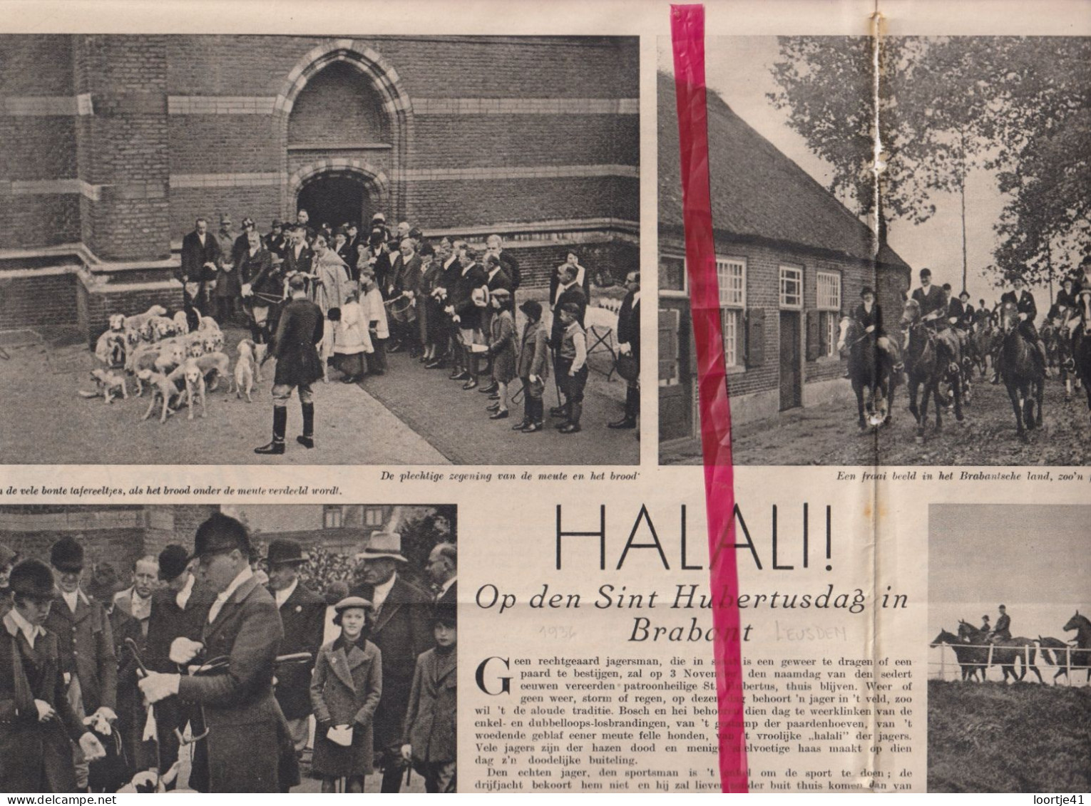 Leusden, Oirschot  - De Jacht , Sint Hubertusdag - Orig. Knipsel Coupure Tijdschrift Magazine - 1936 - Non Classés