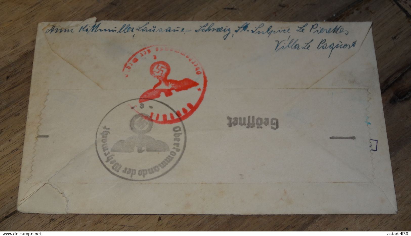 SUISSE, Enveloppe ST Sulpice Avec Censure - 1942 ......... ..... 240424 ....... CL-12-6 - Lettres & Documents