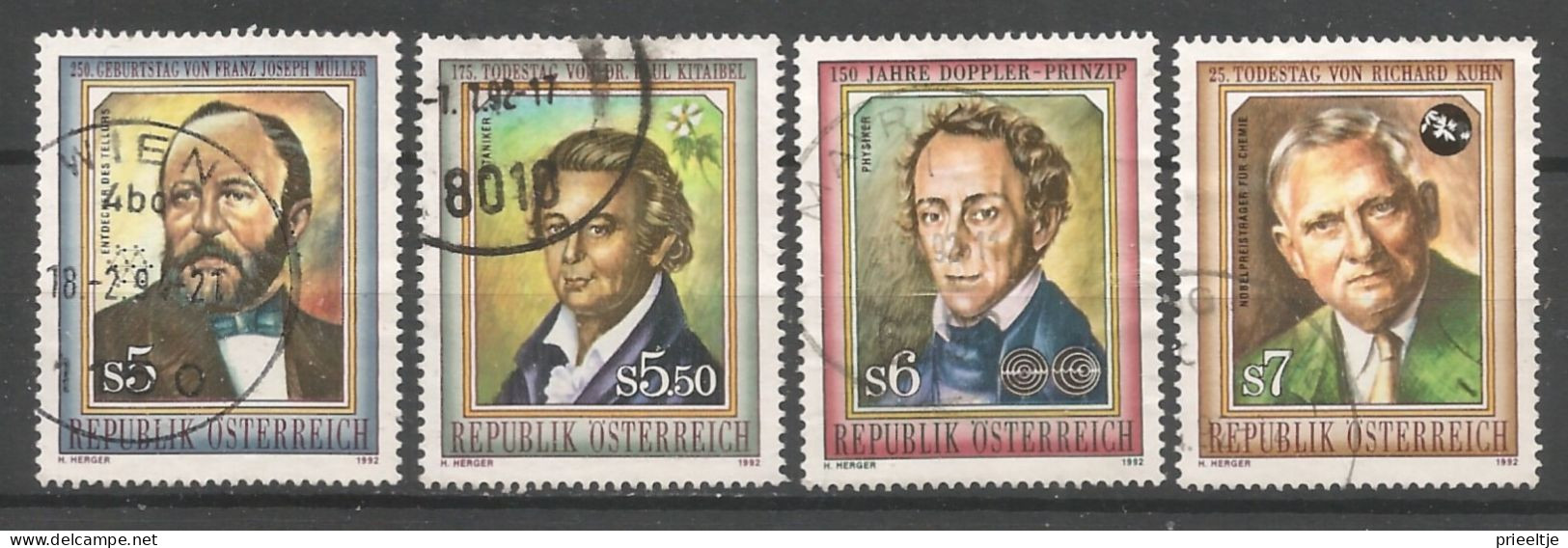 Austria - Oostenrijk 1992 Scientists Y.T. 1884/1887 (0) - Used Stamps