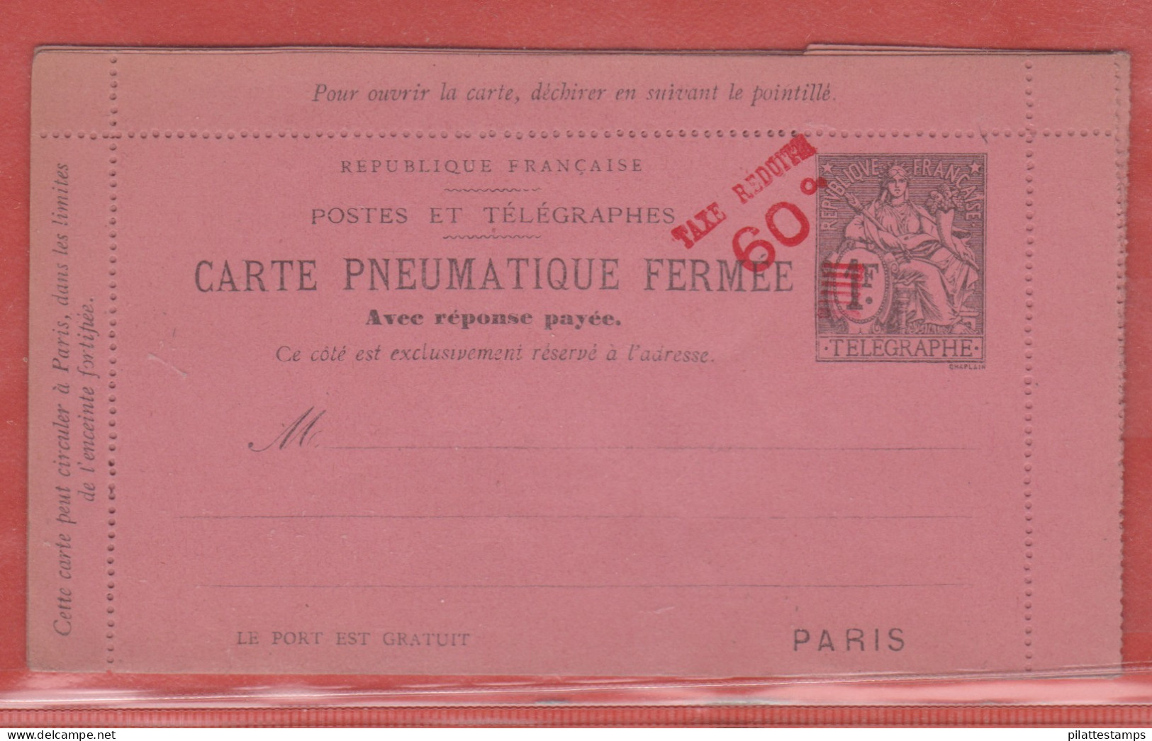 France Entier Postal 2589 CLPPRP Type Chaplain - Andere & Zonder Classificatie