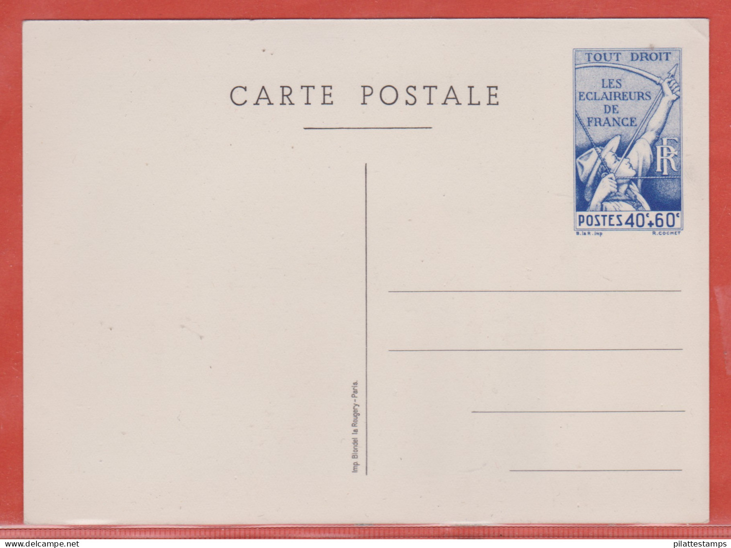 France Entier Postal Types Spéciaux 15 Eclaireurs De France - Andere & Zonder Classificatie