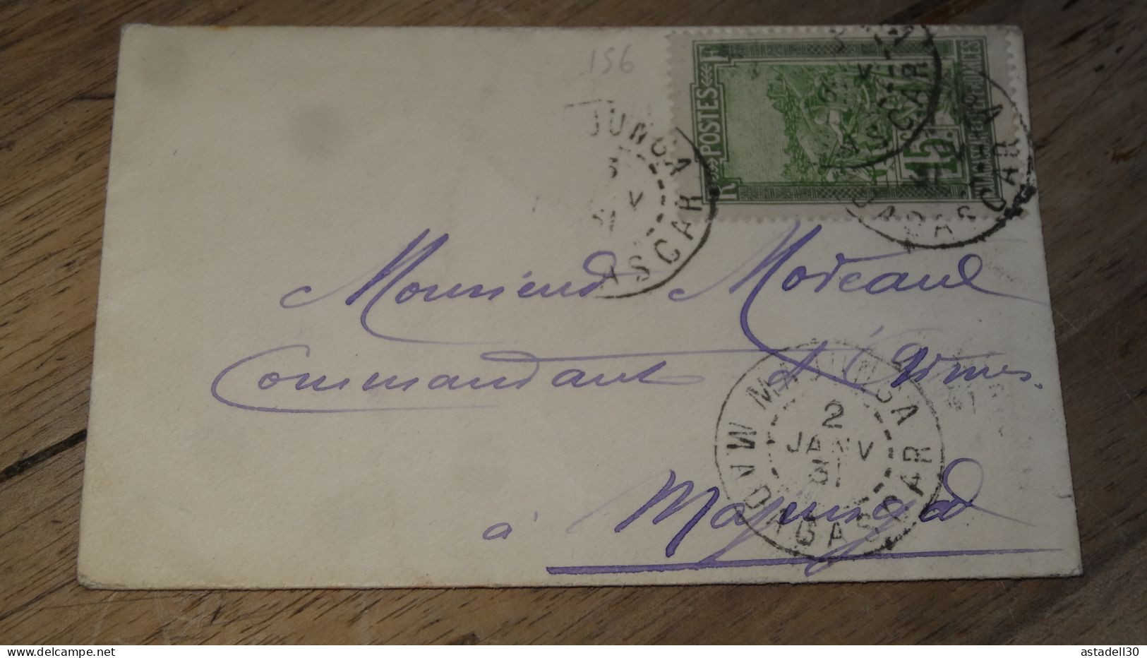 MADAGASCAR, Petite Enveloppe De Majunga - 1931 ......... ..... 240424 ....... CL-12-7 - Storia Postale