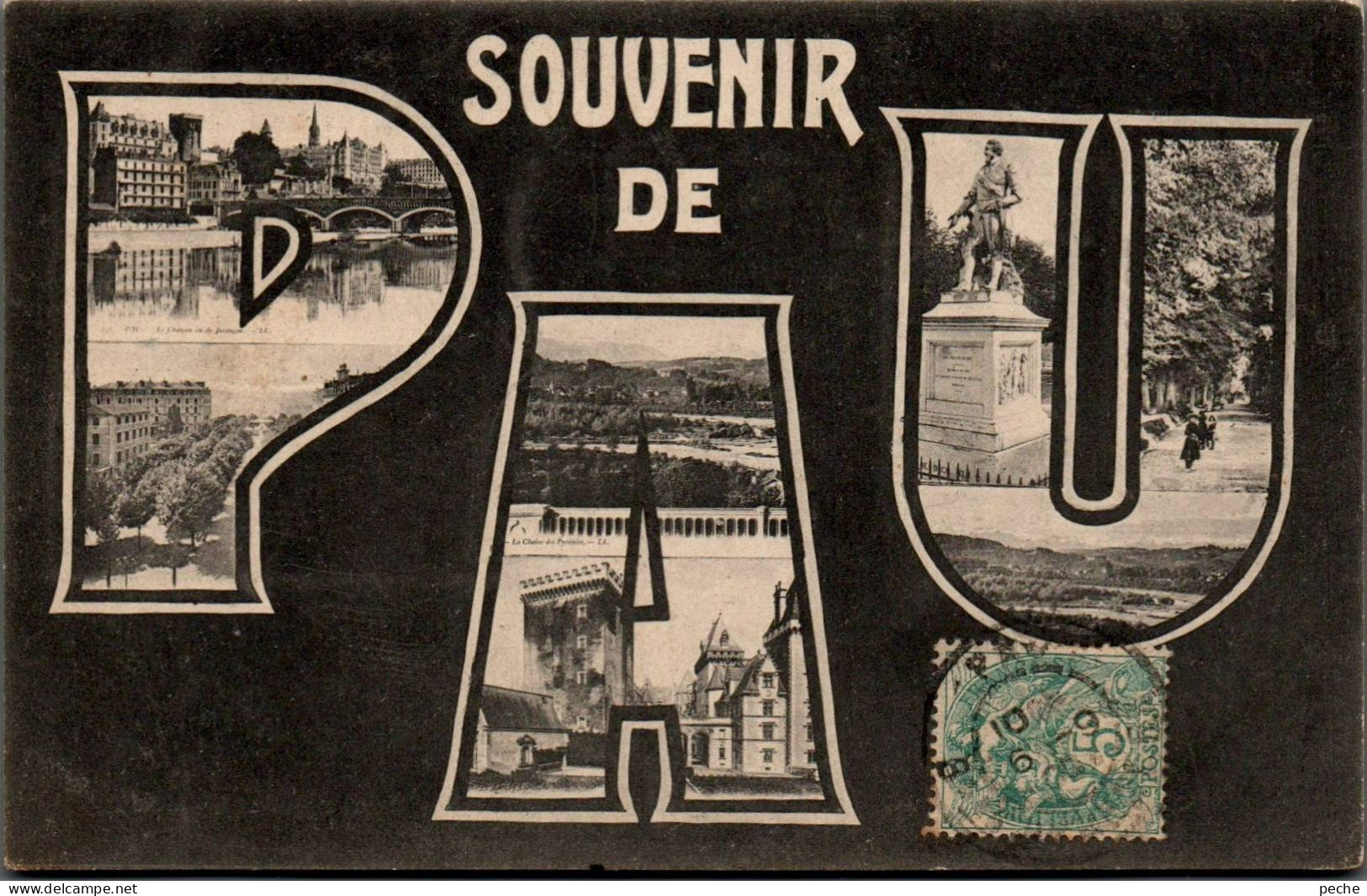 N°1367 W -cpa Souvenir De Pau - Greetings From...