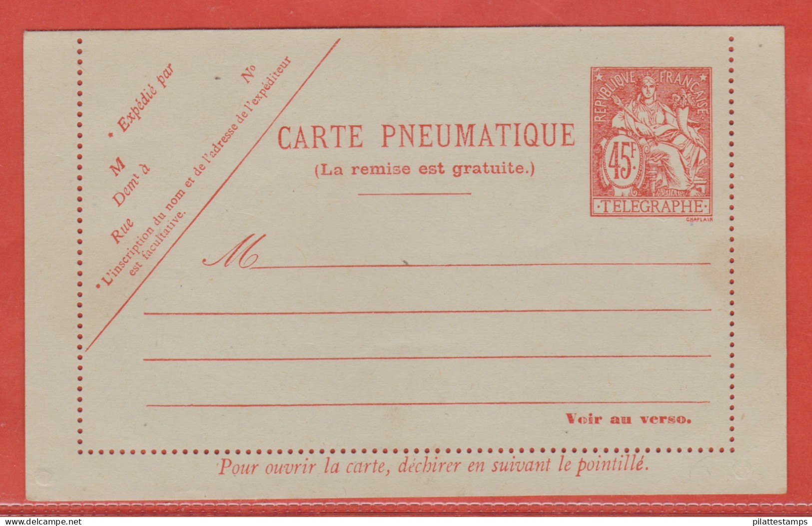 France Entier Postal 2611 CLPP Type Chaplain - Autres & Non Classés