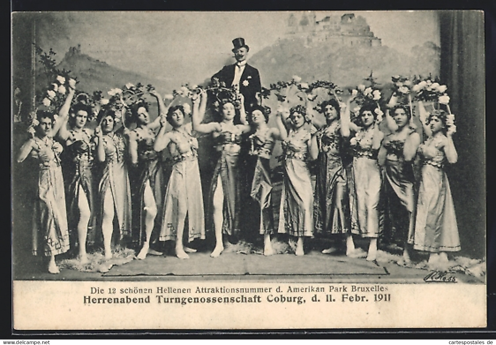 AK Coburg, Herrenabend Turngenossenschaft Coburg 1911, Die 12 Schönen Hellenen  - Coburg