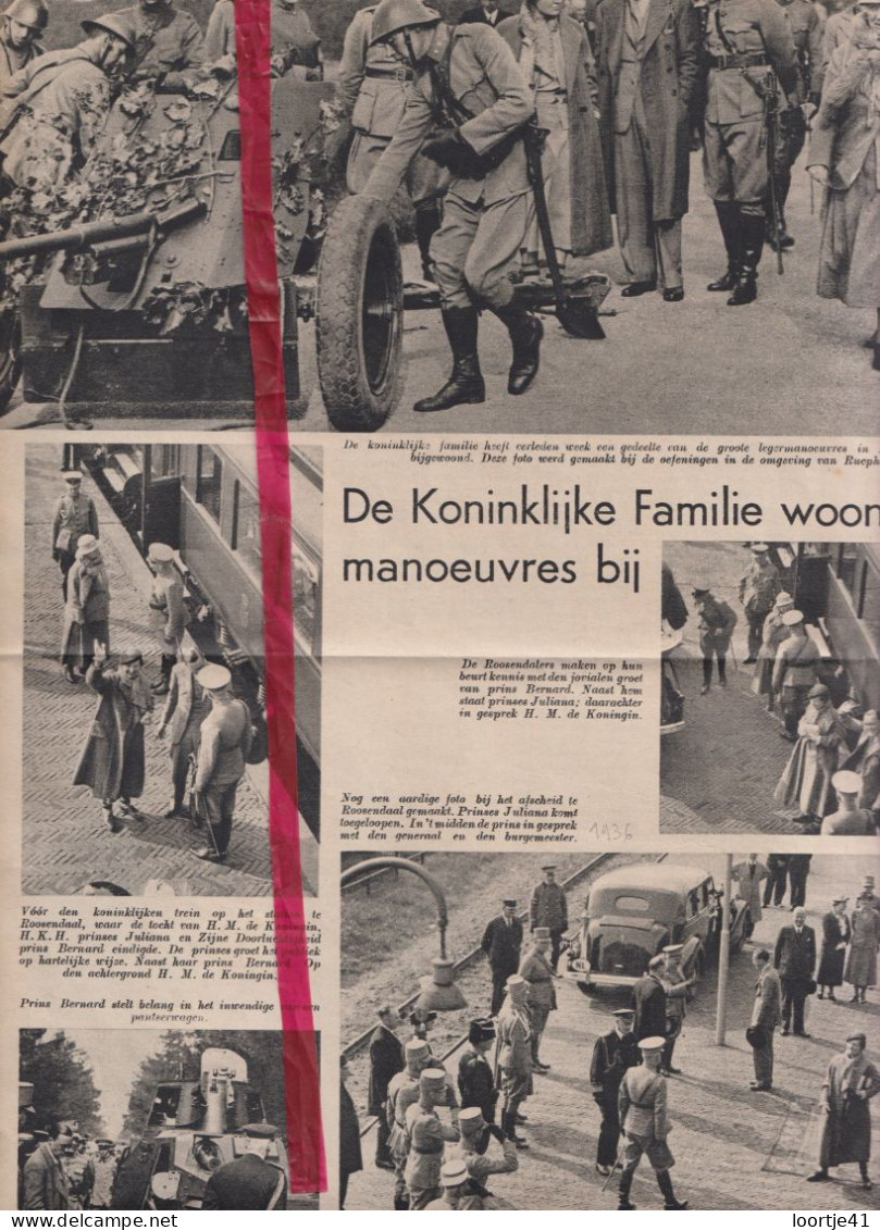 Roosendaal, Rucphen - Bezoek Koninklijke Familie - Orig. Knipsel Coupure Tijdschrift Magazine - 1936 - Ohne Zuordnung